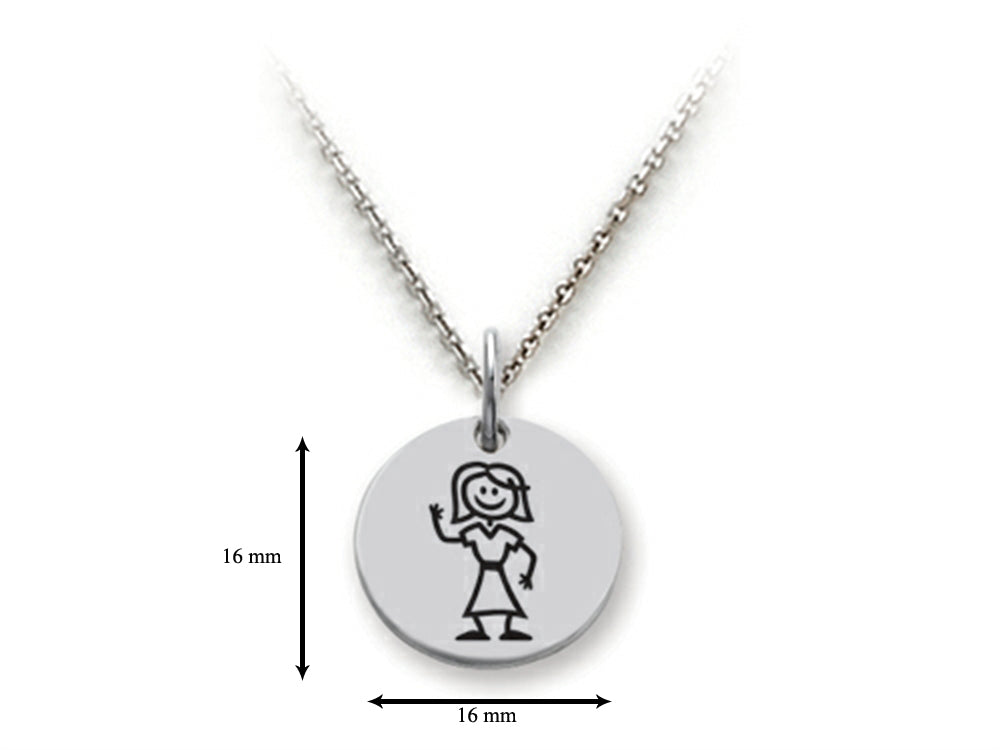 Family Values 925 Sterling Silver Mom Disc Pendant Necklace - Chain Included