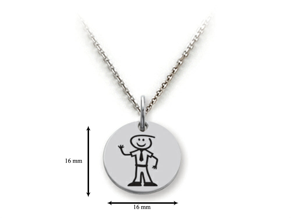 Family Values 925 Sterling Silver Dad Disc Pendant Necklace - Chain Included