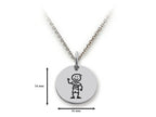 Family Values 925 Sterling Silver Boy Disc Pendant Necklace - Chain Included