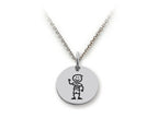 Family Values 925 Sterling Silver Boy Disc Pendant Necklace - Chain Included