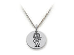 Family Values 925 Sterling Silver Mom with Plants Disc Pendant Necklace - Chain Included