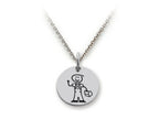 Family Values 925 Sterling Silver Blue Collar Dad Disc Pendant Necklace - Chain Included