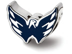 LogoArt Sterling Silver Washington Capitals Bald Eagle with Enameled Logo Bead Charm