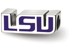 LogoArt Sterling Silver Louisiana State University Lsu Primary Enameled Logo Bead Charm
