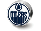 LogoArt Sterling Silver Edmonton Oilers Oilers On Puck Enameled Logo Bead Charm