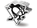 Logoart 925 Sterling Silver Pittsburh Penguins Skating Penguin Enameled Extruded Logo Bead