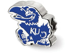 LogoArt Sterling Silver The University Of Kansas Jayhawk Enameled Logo Bead Charm
