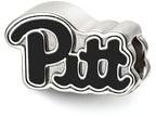 LogoArt Sterling Silver University Of Pittsburgh Pitt Script Enameled Logo Bead Charm