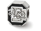 LogoArt Sterling Silver University Of South Carolina C With Gamecock Centered Enameled Logo Bead Charm