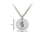 Family Values 925 Sterling Silver Baby Boy Disc Pendant Necklace - Chain Included