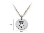 Family Values 925 Sterling Silver Ballerina Disc Pendant Necklace - Chain Included