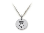 Family Values 925 Sterling Silver Ballerina Disc Pendant Necklace - Chain Included