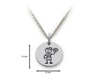 Family Values 925 Sterling Silver Baseball Player Boy Disc Pendant Necklace - Chain Included