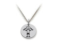 Family Values 925 Sterling Silver Weightlifter Disc Pendant Necklace - Chain Included