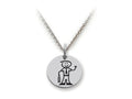 Family Values 925 Sterling Silver Executive Dad Disc Pendant Necklace - Chain Included