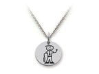 Family Values 925 Sterling Silver Executive Dad Disc Pendant Necklace - Chain Included