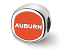 LogoArt Sterling Silver Auburn University Interlocking Au Primary Cushion-Cut Double Logo Bead Charm