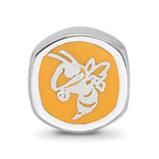 LogoArt Sterling Silver Georgia Institute Of Technology Gt  Cushion-Cut Double Logo Bead Charm