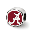 LogoArt Sterling Silver The University Of Alabama Script Alabama A Cushion-Cut Double Logo Bead Charm