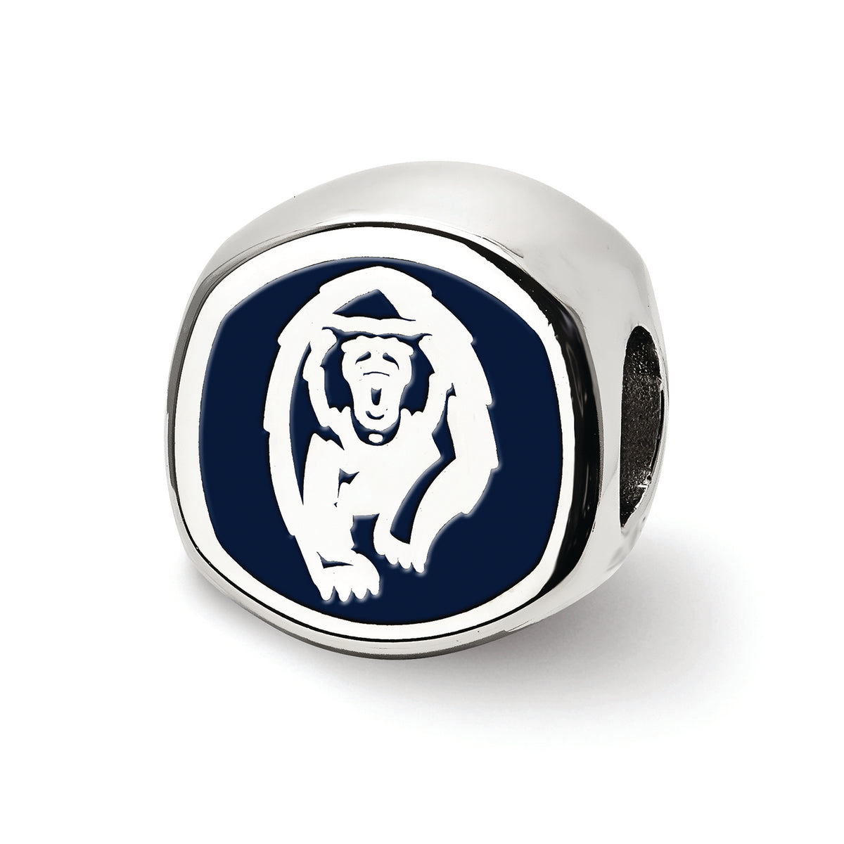 LogoArt Sterling Silver University Of California Berkeley Cal Script Cushion-Cut Double Logo Bead Charm