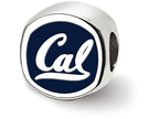 LogoArt Sterling Silver University Of California Berkeley Cal Script Cushion-Cut Double Logo Bead Charm