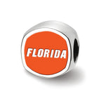 LogoArt Sterling Silver University Of Florida Gator Head Cushion-Cut Double Logo Bead Charm