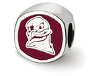 LogoArt Sterling Silver Virginia Tech Vt Cushion-Cut Double Logo Bead Charm