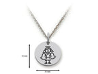 Family Values 925 Sterling Silver Angelic Girl Disc Pendant Necklace - Chain Included