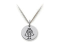 Family Values 925 Sterling Silver Angelic Girl Disc Pendant Necklace - Chain Included