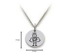 Family Values 925 Sterling Silver Angelic Boy Disc Pendant Necklace - Chain Included