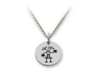 Family Values 925 Sterling Silver Cheerleader Disc Pendant Necklace - Chain Included