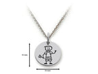 Family Values 925 Sterling Silver BBQ Dad Disc Pendant Necklace - Chain Included
