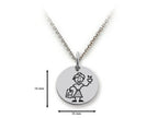 Family Values 925 Sterling Silver Teacher Disc Pendant Necklace - Chain Included
