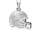 LogoArt Sterling Silver Auburn University Interlocking Au Primary 3D Football Helmet Logo Pendant Necklace