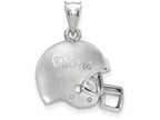 LogoArt Sterling Silver University Of Florida Gators Script 3D Football Helmet W/ Logo Pendant Necklace