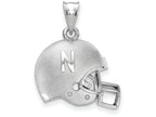 LogoArt Sterling Silver University Of Nebraska N 3D Football Helmet W/ Logo Pendant Necklace