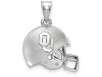 Logoart 925 Sterling Silver University Of Oklahoma Football Helmet Pendant