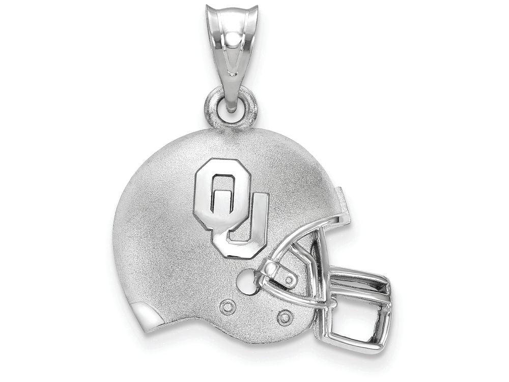 Logoart 925 Sterling Silver University Of Oklahoma Football Helmet Pendant