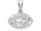 LogoArt Sterling Silver Auburn University Interlocking Au Primary 3D Football W/ Logo Pendant Necklace
