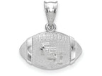 LogoArt Sterling Silver Florida State University Fsu Staggered Letters 3D Football Logo Pendant Necklace
