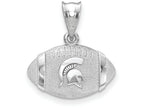 Logoart 925 Sterling Silver Michigan State University Spartan Football Pendant