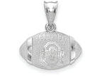 LogoArt Sterling Silver The Ohio State University ohio State On Block o Athletic Mark 3D Football Pendant Necklace