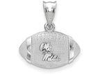 LogoArt Sterling Silver University Of Mississippi Ole Misterling Silver 3D Football W/ Logo Pendant Necklace
