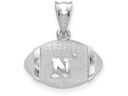 Logoart 925 Sterling Silver University Of Nebraska Football Pendant