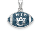 Logoart 925 Sterling Silver Auburn University Enameled Football Pendant