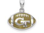 Logoart 925 Sterling Silver Georgia Institute Of Technology Enameled Football Pendant