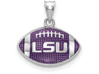 Logoart 925 Sterling Silver Louisiana State University Lsu Enameled Football Pendant