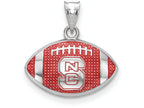 Logoart 925 Sterling Silver North Carolina State Univ. Enameled Football Pendant