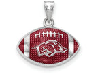 Logoart 925 Sterling Silver Univ. Of Arkansas Hog Enameled Football Pendant