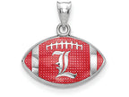 Logoart 925 Sterling Silver Univ. Of Louisville Enameled Football Pendant